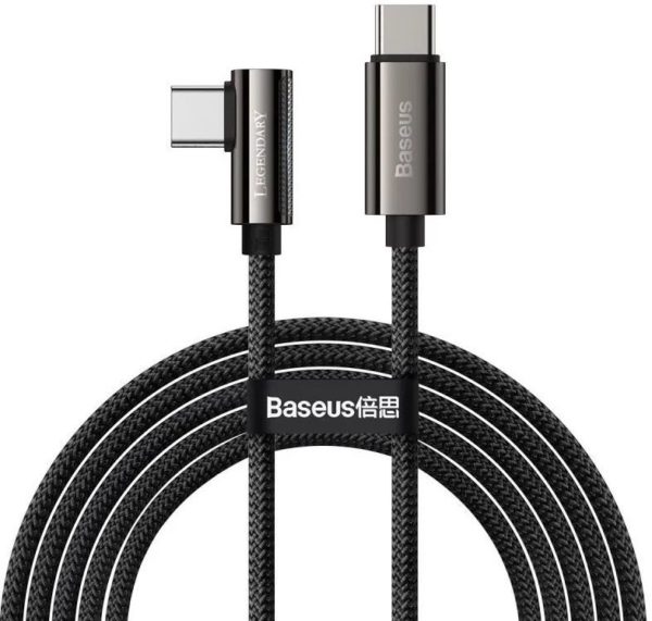 Baseus Elbow Fast Charging Data Cable Type-C to Type-C 100W 1 m Black AZOTTHONOM