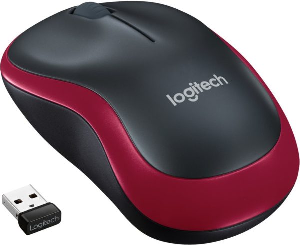 Logitech Wireless Mouse M185 piros AZOTTHONOM