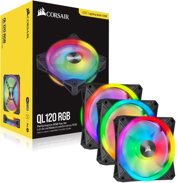 Corsair iCUE QL120 RGB 120mm PWM Triple Fan + Lighting Node CORE AZOTTHONOM