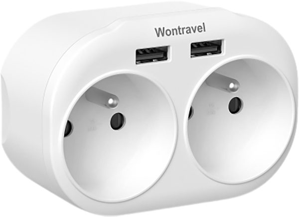 Wontravel elosztó 2 x + 2 USB 16A / 4000W AZOTTHONOM